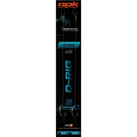 Linha Inferior Rok Fishing D-Rig Wide Gape - Pack De 2