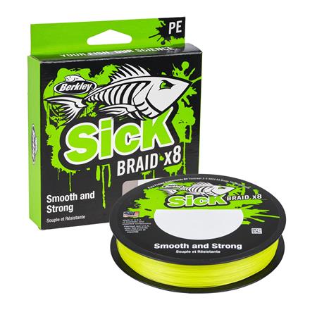 Linha Trançada Berkley Sick Braid Hi Viz Fluo Green - 150M