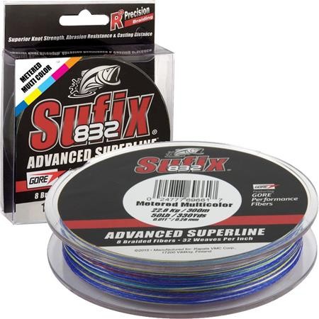 Linha Trançada Sufix 832 Braid Multicolorido - 300M