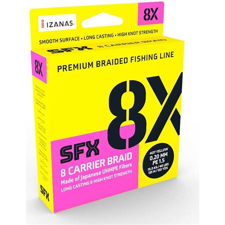 Linha Trançada Sufix Sfx 8X Amarelo Vivo - 135M
