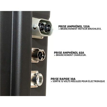 LITHIUM-BATTERIE BSR PRESTIGE LIFEPO4 GEN3+ SPÉCIAL BRUSHLESS 24V100AH +1 SORTIE RÉGULÉE SONDEUR ET CHARGEUR NON ÉTAN