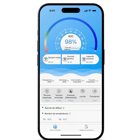LITHIUM BATTERY BSR PRESTIGE LIFEPO4 GEN3+ 24V100AH +1 SORTIE RÉGULÉE SONDEUR ET CHARGEUR NON ÉTANCHE 10A