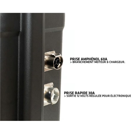 LITHIUMBATTERIE BSR PRESTIGE BSR LIFEPO4 GEN3+ 12V50AH +1 SORTIE RÉGULÉE SONDEUR ET CHARGEUR NON ÉTANCHE 10A