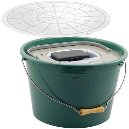 Livebait Bucket Plastilys 25L Vert Opaque + Aerateur + Couvercle