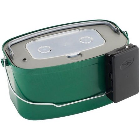 Livebait Bucket Plastilys 7L Neo Dark Green + Keepnet Basket + Integrated Aerator