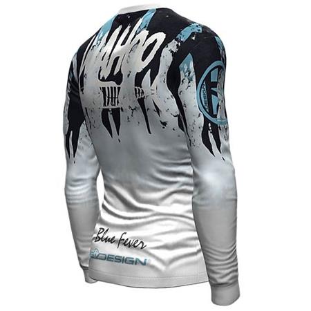 LONG SLEEVE MEN'S T-SHIRT - WHITE HOT SPOT DESIGN OCEAN PERFORMANCE WHAOO - BLANC