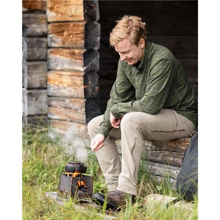 LONG SLEEVE SHIRT FOR MEN PINEWOOD ABISKO TREKKING L/S - MOSS GREEN