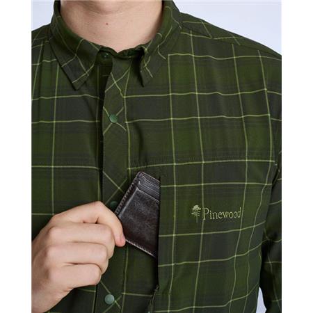 LONG SLEEVE SHIRT FOR MEN PINEWOOD ABISKO TREKKING L/S - MOSS GREEN