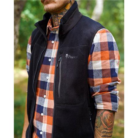 LONG SLEEVE SHIRT FOR MEN PINEWOOD FLANNEL - MARINE/TERRACOTTA