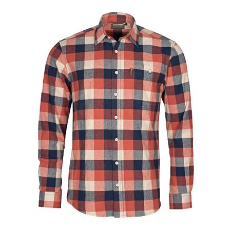 Long Sleeve Shirt For Men Pinewood Flannel - Marine/Terracotta