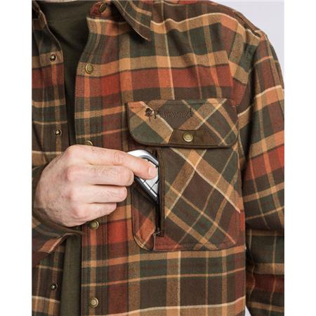 LONG SLEEVE SHIRT FOR MEN PINEWOOD PRESTWICK EXCLUSIVE - GREEN/TERRACOTTA
