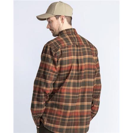 LONG SLEEVE SHIRT FOR MEN PINEWOOD PRESTWICK EXCLUSIVE - GREEN/TERRACOTTA