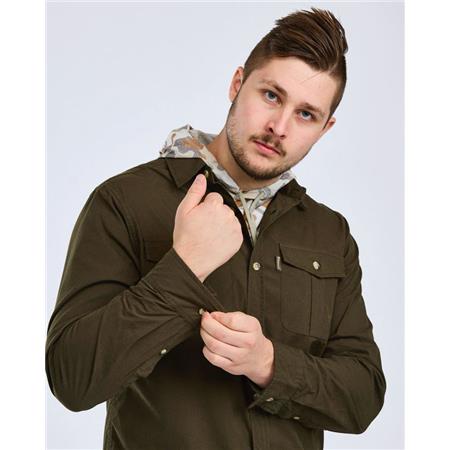 LONG SLEEVE SHIRT FOR MEN PINEWOOD SAFARI L/S - MOSS GREEN