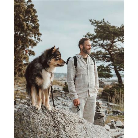 LONG SLEEVE SHIRT FOR MEN PINEWOOD VÄRNAMO INSECTSAFE LINEN L/S - BLEU