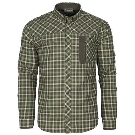 Long Sleeve Shirt For Men Pinewood Wolf - Vert/Blanc