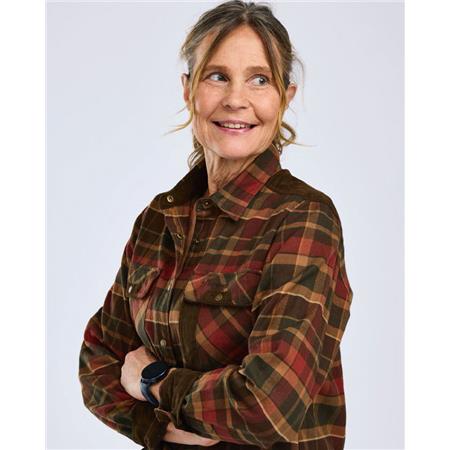 LONG SLEEVE SHIRT FOR WOMEN PINEWOOD PRESTWICK EXCLUSIVE - GREEN/TERRACOTTA