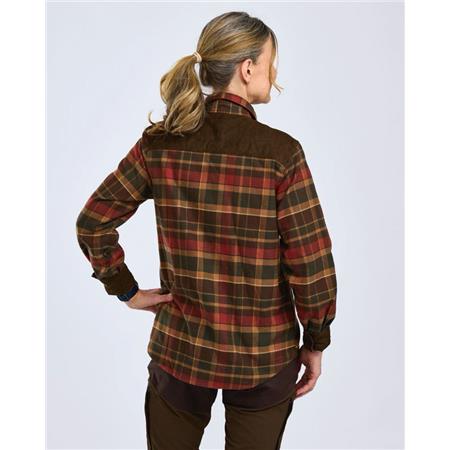 LONG SLEEVE SHIRT FOR WOMEN PINEWOOD PRESTWICK EXCLUSIVE - GREEN/TERRACOTTA
