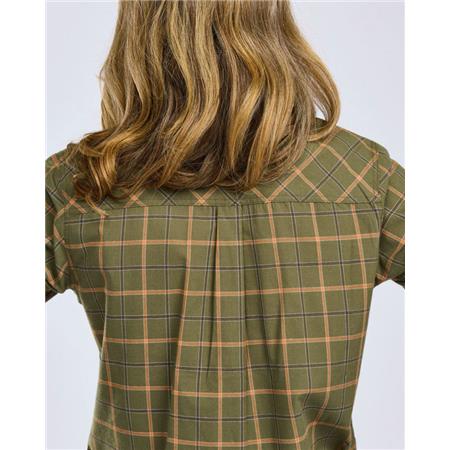 LONG SLEEVE SHIRT WOMAN PINEWOOD WOLF - GREEN/TERRACOTTA