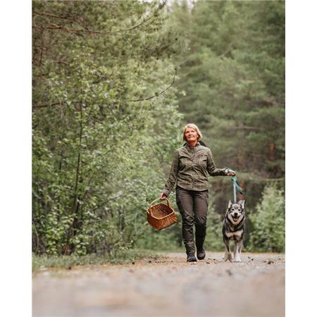 LONG SLEEVE SHIRT WOMAN PINEWOOD WOLF - GREEN/TERRACOTTA