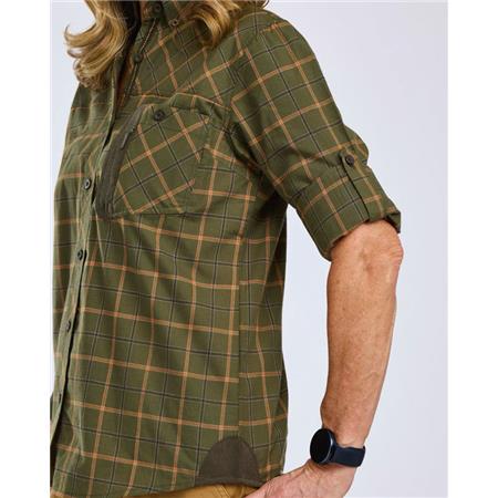 LONG SLEEVE SHIRT WOMAN PINEWOOD WOLF - GREEN/TERRACOTTA
