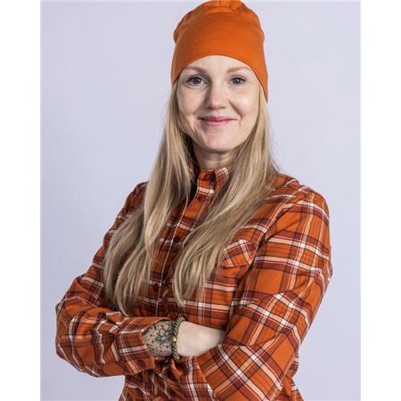LONG SLEEVE SHIRT WOMEN PINEWOOD ABISKO HIKING FLANNEL - BURNED ORANGE