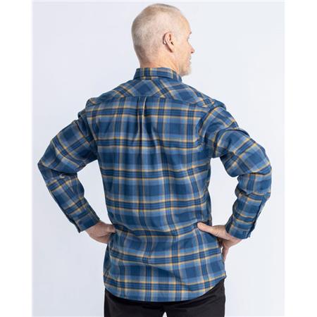LONG SLEEVE SHIRTS FOR MEN PINEWOOD ABISKO HIKING FLANNEL - AZUR BLUE