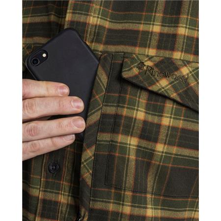 LONG SLEEVE SHIRTS FOR MEN PINEWOOD ABISKO HIKING FLANNEL - MOSS GREEN