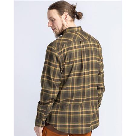 LONG SLEEVE SHIRTS FOR MEN PINEWOOD ABISKO HIKING FLANNEL - MOSS GREEN