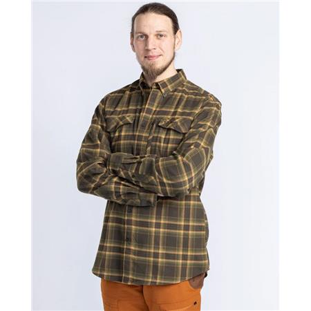 LONG SLEEVE SHIRTS FOR MEN PINEWOOD ABISKO HIKING FLANNEL - MOSS GREEN