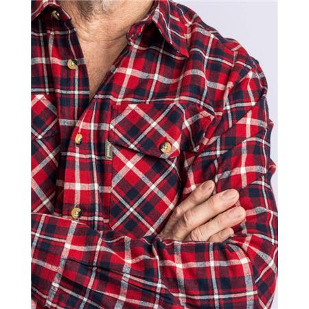 LONG SLEEVE SHIRTS FOR MEN PINEWOOD HÄRJEDALEN - RED/NAVY