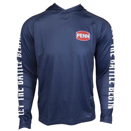 Long Sleeve T-Shirt For Men Penn Pro Hooded Jersey Anti Uv - Marine