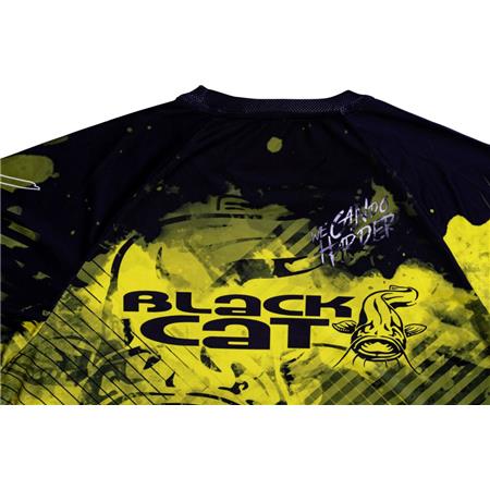 LONG-SLEEVED MEN'S T-SHIRT BLACK CAT FISHING JERSEY - NOIR/JAUNE