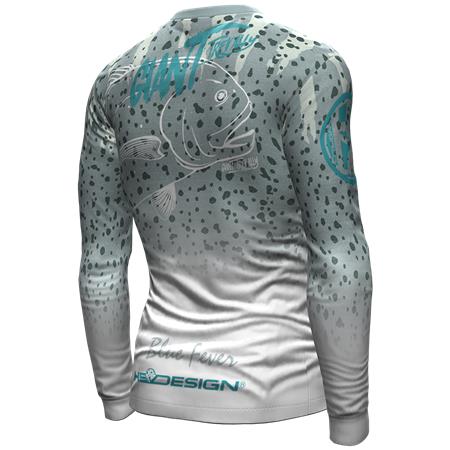 LONG-SLEEVED MEN'S T-SHIRT HOT SPOT DESIGN OCEAN PERFORMANCE GIANT TREVALLY - GRIS