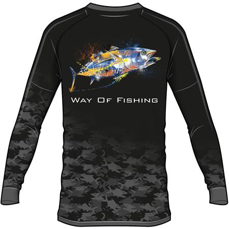 LONG SLEEVED MEN'S T-SHIRT W.O.F. UV THON - NOIR