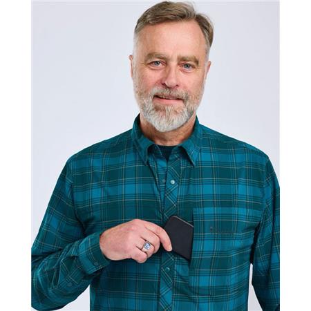 LONG SLEEVED SHIRT FOR MEN PINEWOOD ABISKO TREKKING L/S - TEAL BLUE
