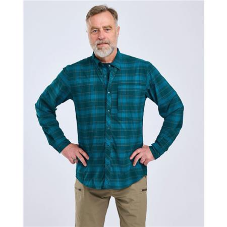 LONG SLEEVED SHIRT FOR MEN PINEWOOD ABISKO TREKKING L/S - TEAL BLUE