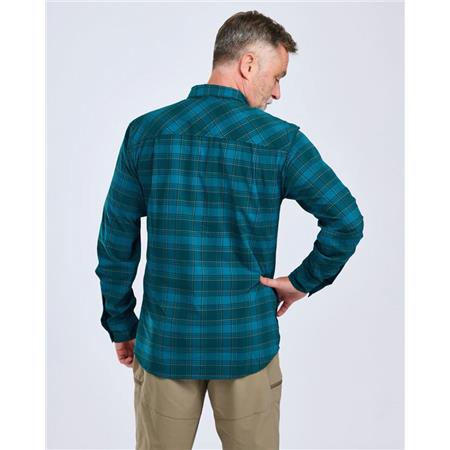 LONG SLEEVED SHIRT FOR MEN PINEWOOD ABISKO TREKKING L/S - TEAL BLUE