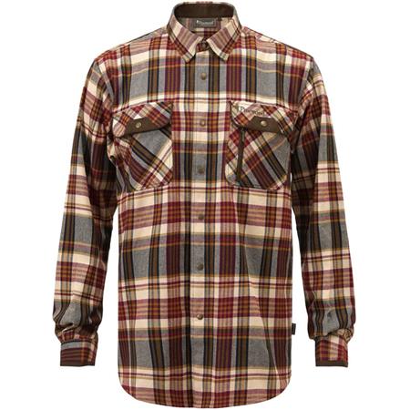Long-Sleeved Shirt For Men Pinewood Prestwick Exclusive - Bordeaux/Beige