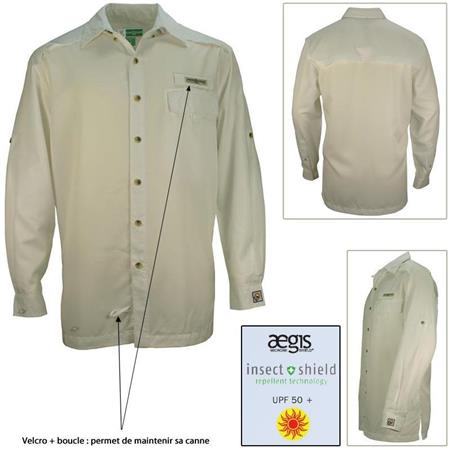 Long Sleeved-Shirt Hook And Tackle Protection Insect Shield Beige