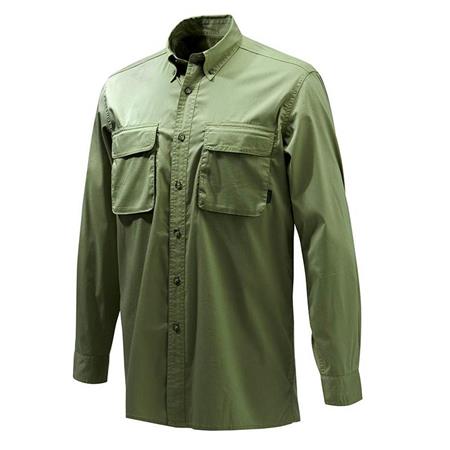 Long Sleeved-Shirt Man Beretta Selous Sport Shirt Green