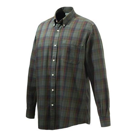Long Sleeved-Shirt Man Beretta Wood Button Down Shirt Vert/Rouge