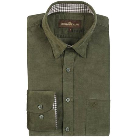 Long Sleeved-Shirt Man Club Interchasse Olive Squares Rouille/Vert