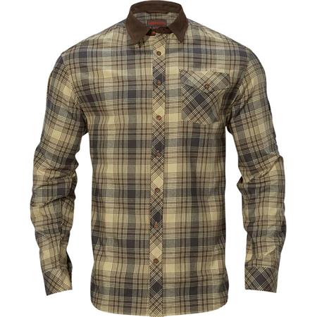 Long Sleeved-Shirt Man Harkila Driven Hunt Flannel Beige