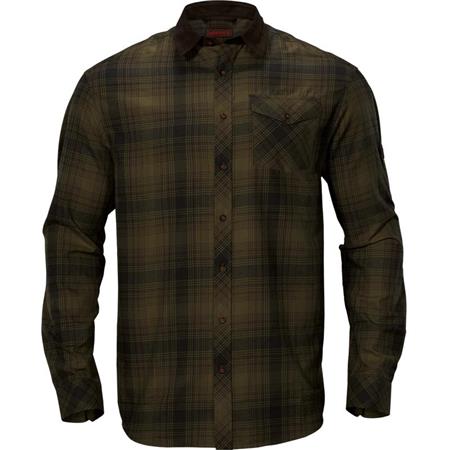 Long Sleeved-Shirt Man Harkila Driven Hunt Flannel Khaki