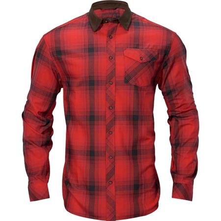 Long Sleeved-Shirt Man Harkila Driven Hunt Flannel Red