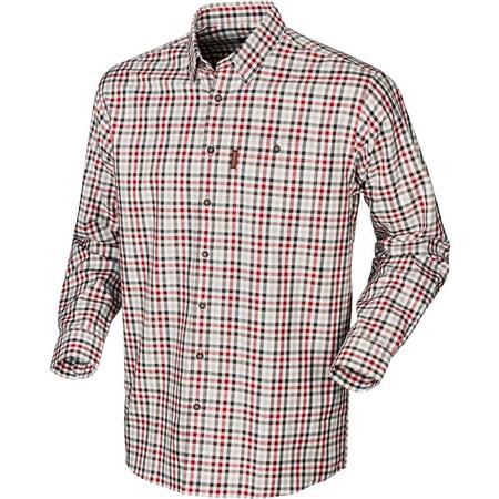 Long Sleeved-Shirt Man Harkila Milford Squares Red