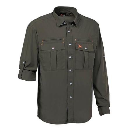 Long Sleeved-Shirt Man Ligne Verney-Carron Antitic Khaki