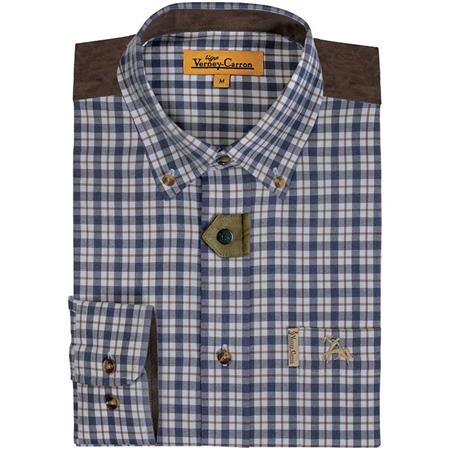 Long Sleeved-Shirt Man Ligne Verney-Carron Tetras Bleu/Marron