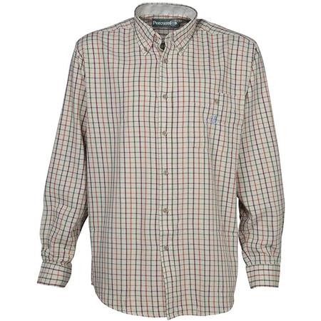 Long Sleeved-Shirt Man Percussion Embroider Khaki