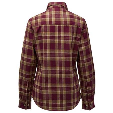LONG SLEEVED SHIRT WOMAN PINEWOOD HÄRJEDALEN - BURGUNDY/OLIVE GREEN
